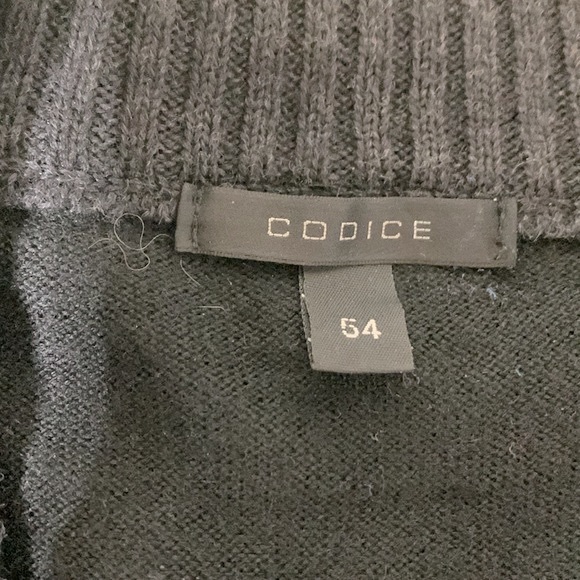 CODICE quarter zip merino wool blend sweater gray front bodice black back men’s - Picture 7 of 12